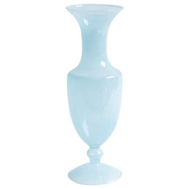 DoDo丨法式中古玻璃花瓶Vintage高脚奶蓝奶玉莫兰迪古典浮光跃金