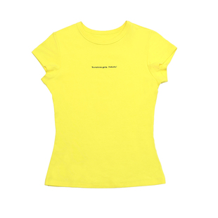 哟酷酷（盛夏和蝉鸣）美式简约百搭显瘦上衣女字母印花短袖T恤女