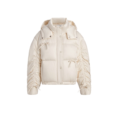 FIVEPLUS蝴蝶结连帽羽绒外套