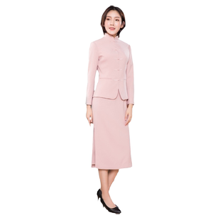 新中式职业装南航空姐制服女西装裙旗袍工作服售楼处美容院工装
