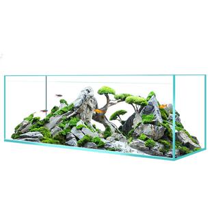 BESSN超白缸金晶五线超白玻璃鱼缸家用客厅中大型溪流缸生态龟缸