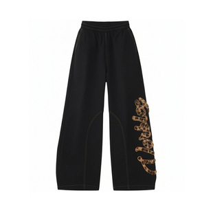 300斤特大码复古街头风豹纹牛仔裤女胖mm小个子高腰显瘦阔腿裤子