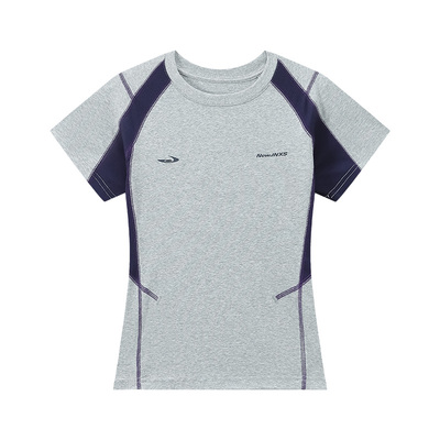 江南先生NewJNXS凉感高弹撞色拼接运动短袖夏撞色哈苏线修身T恤女