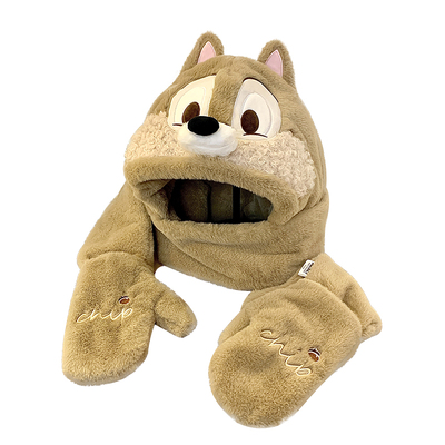 正版奇奇蒂蒂帽子围巾一体