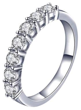 银镀黄金大七爱心情侣戒指