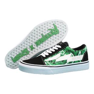 复仇风暴闪电腰果绿帆布鞋女鞋2025春季新款百搭复古厚底板鞋男款