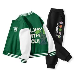 真维斯童装男童套装春秋款儿童春季棒球服男孩2026新款加绒外套春