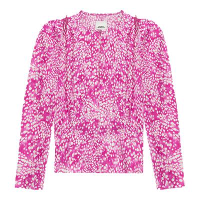 ISABEL MARANT DANA法式优雅V领印花长袖衬衫女
