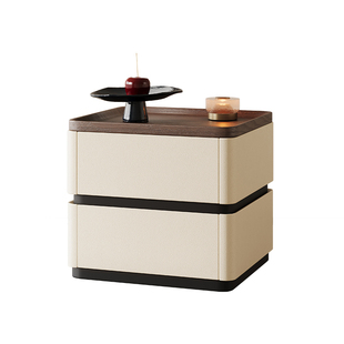 2026热卖全实木床头柜轻奢高级感家用卧室小型意式极简床边收纳柜