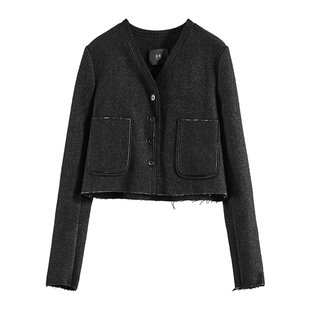 日着原创设计感女装2026春季新款小个子高腰大衣羊毛双面呢短外套