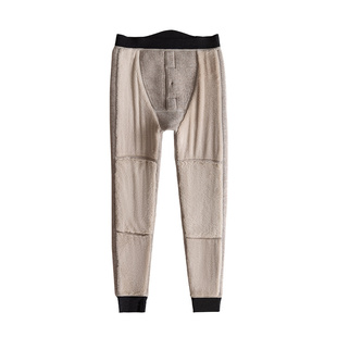 羊毛男士内穿保暖裤冬季加厚加绒东北特厚羊羔绒护膝大码打底棉裤