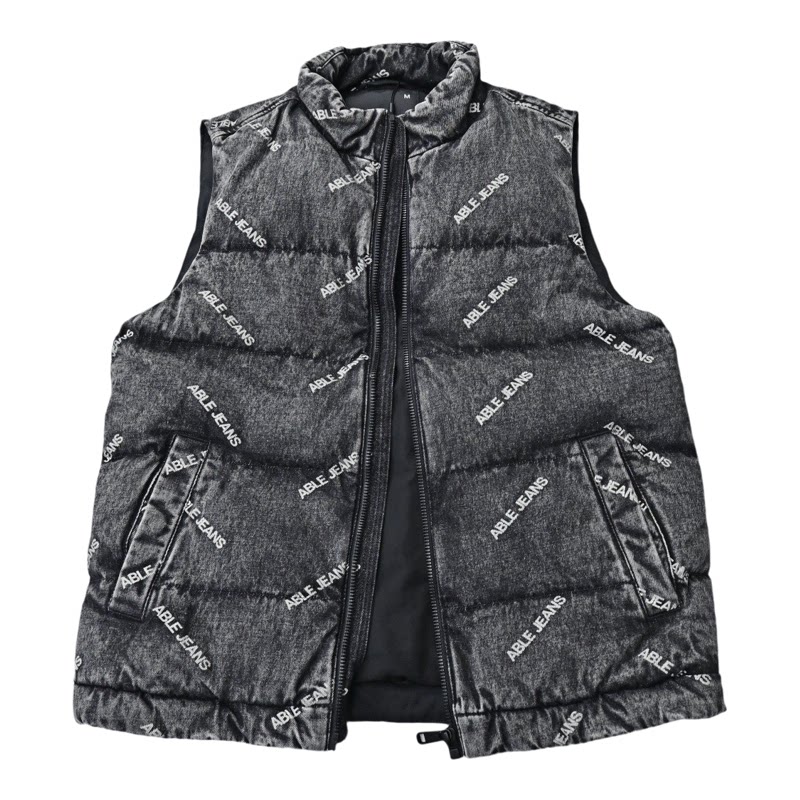 ABLE,JEANS洗水牛仔棉马甲棉服