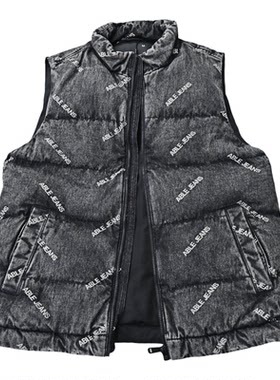 ABLE，JEANS洗水牛仔棉马甲棉服