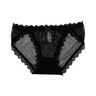 性感内裤蕾丝女生纯欲风女士日系少女高开叉低腰短裤粉色紫色中腰