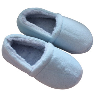 外贸秋冬居家女粉系简约木地板毛绒保暖棉拖鞋月子鞋软轻便无异味