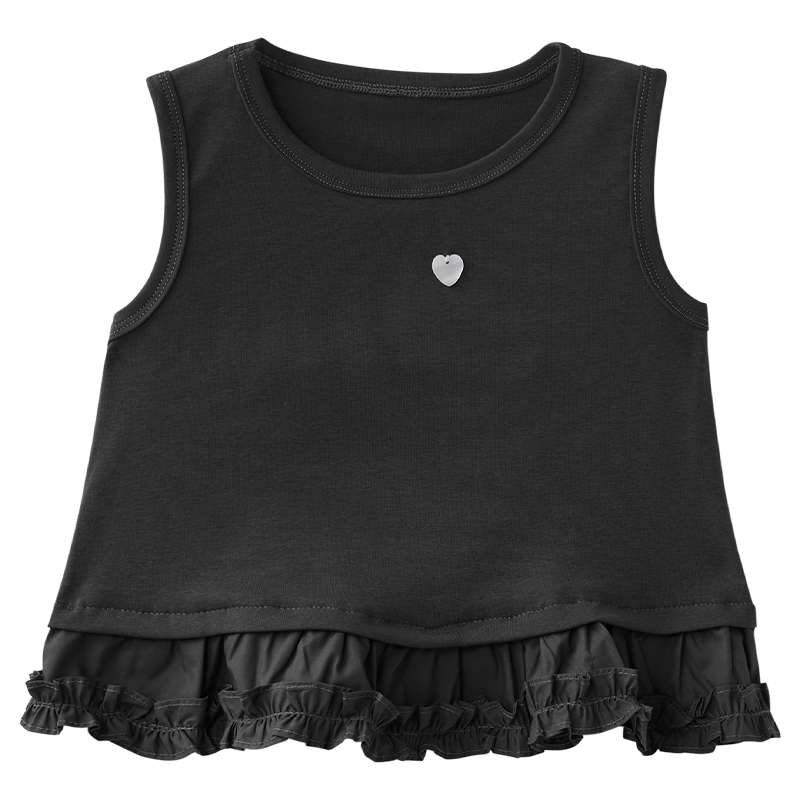 bcobi/不可比喻童裝女童背心外穿純色女童吊帶背心純棉兒童背心