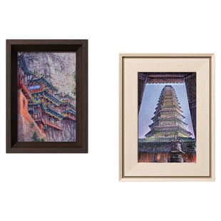 3D-JP山西风景系列迷你拼图160片塑料玩具裱框摆件飞虹塔 悬空寺