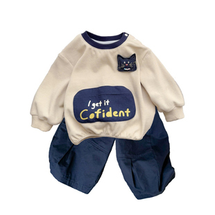 男宝宝套装春季婴儿衣服春装新款小月龄分体卫衣卫裤外穿两件套春