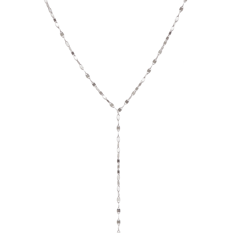 VOGUEWANG高端新年闪耀系列S925纯银镀18K金银色波光粼粼Y字项链