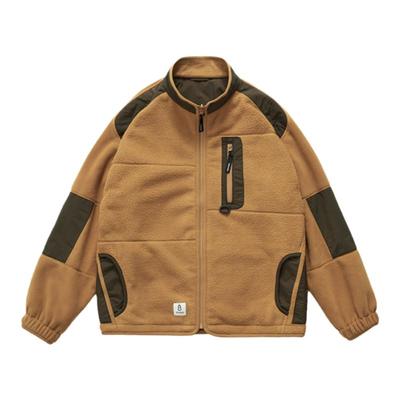 吃茶去chichaqu秋冬山系摇粒绒立领双面穿外套保暖户外加厚宽松