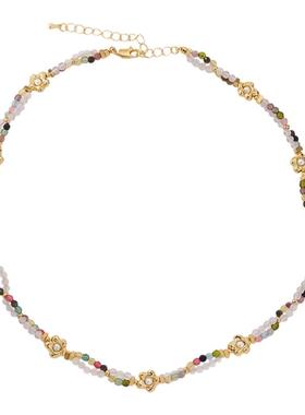 法式高级感串珠项链女「 花仙」气质小众花朵颈链时尚新潮设计感