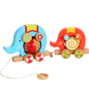 拖拉学步玩具拉车婴儿幼儿拖拉车儿童手拉绳拉线玩具车拉绳玩具车