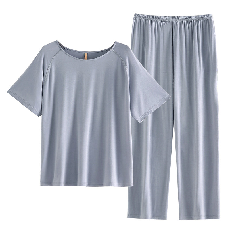 家乐芬睡衣女士夏季夏款莫代尔短袖长裤家居服夏天薄款冰丝凉套装