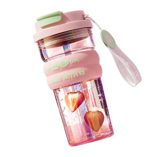物生物吸管玻璃杯女高颜值茶水分离泡茶水杯子便携咖啡杯高硼硅夏
