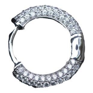 WBJ定制珠宝 莫桑满钻耳环 莫桑石 S925银饰品耳圈男女