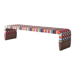 潮人志BRERA BENCH马鞍革编织条长凳卧室床尾凳彩色玄关换鞋凳子