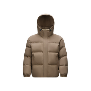 轻松羽绒|森马羽绒服男防泼水防风正肩外套黑色冬装连帽上衣青年