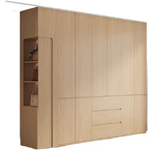 新款免拉手ENF级衣柜实木定制到顶分段式卧室家用现代简约大衣橱