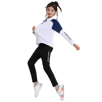 鹿仕尼长袖儿童速干运动紧身服