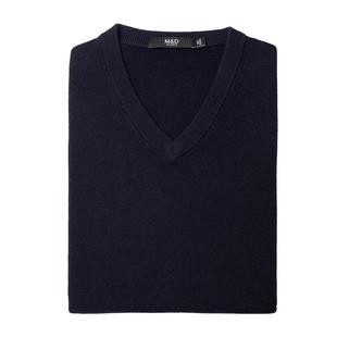 名盾背心羊毛衫男100%纯羊毛秋冬V领马甲针织衫商务毛衣套头 HB