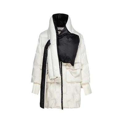 【随单送围脖】HPLY荷比俪新款撞色围巾鹅绒羽绒服女