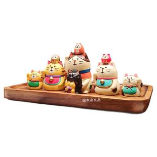 招财招福好运连连猫咪装饰小摆件送朋友家用入户玄关转运布置品