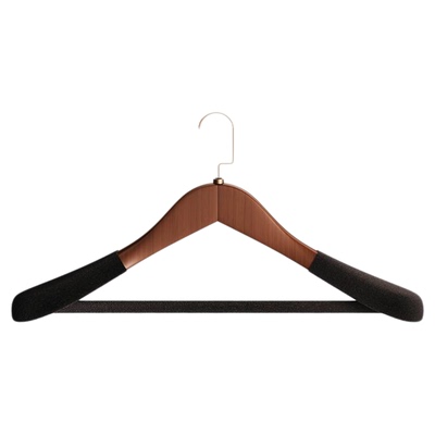实木宽肩植绒衣架西装大衣专用