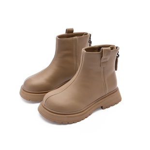 m1m2西班牙童鞋儿童短靴冬季男童时尚皮靴女童加绒保暖马丁靴