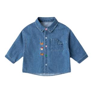 【软牛仔】嘟嘟家男童衬衫春季儿童衬衣外套春装新款宝宝长袖上衣