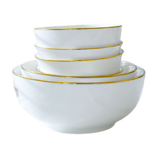 欧式描金边餐具陶瓷碗大号拉面碗大碗水果沙拉碗汤碗网红餐具