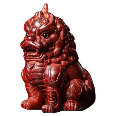 小叶紫檀谛听摆件九华山地藏王坐骑瑞兽家居饰品办公室礼品工艺品