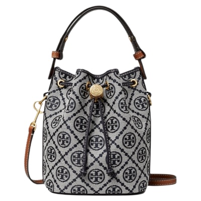 TORYBURCH 汤丽柏琦 T MONOGRAM 迷你老花水桶包女包