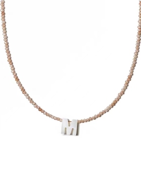 意大利小众设计感贝母字母项链