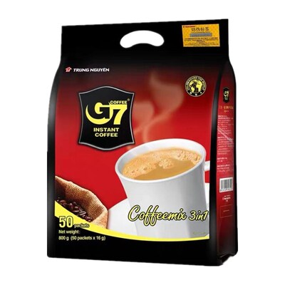 越南进口中原G7三合一速溶咖啡800g(50包X16g)咖啡粉方包邮热销中