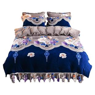 2025新款牛奶绒四件套保暖珊瑚绒被套床单加绒加厚法兰绒防静电