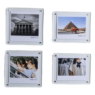 亚克力磁吸相框拍立得冰箱贴透明展示框磁性小卡展示架3寸照片墙