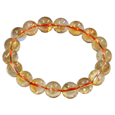 天然黄水晶手串黄晶手链暴力黄