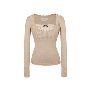 Mummy Cat 下蛋喵 【西西里去巴黎2.0】新品拼接长袖针织上衣