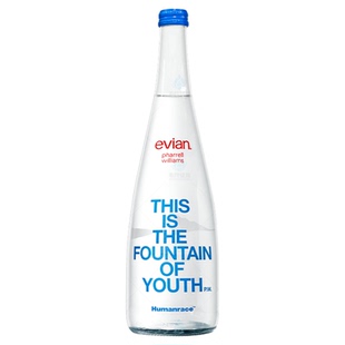 【设计师限量版】Evian依云矿泉水750ml玻璃瓶高端水法国进口