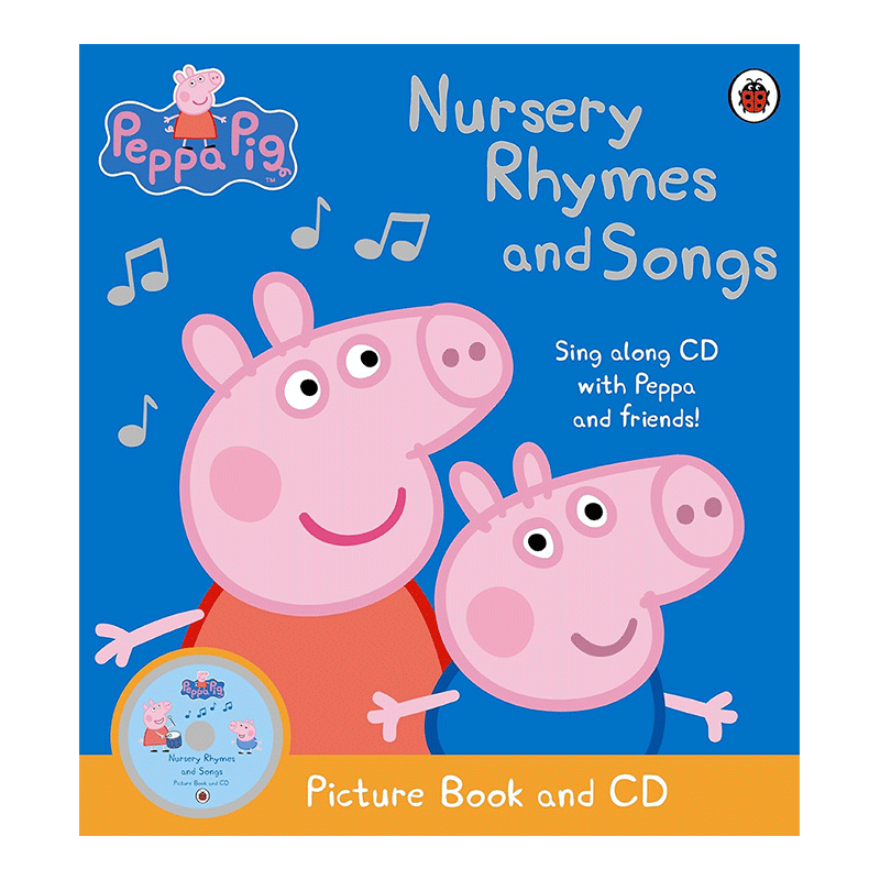 【预售】peppa pig 英文版 绘本小猪佩奇Nursery Rhymes and Songs 粉红猪小妹押韵与歌曲（附CD） 英文儿童绘本原版进口图书书籍
